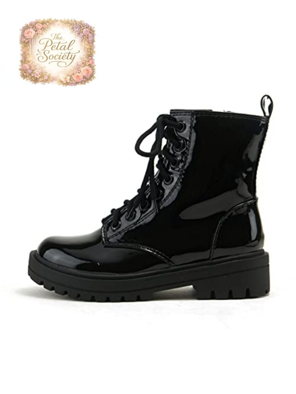 Lug Sole Combat Ankle Bootie Lace Up Side Zipper Block Heel Boot